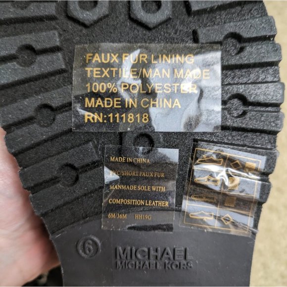 Michael Kors black lanis PVC and faux fur ankle rain boots size 6 - Picture 9 of 9